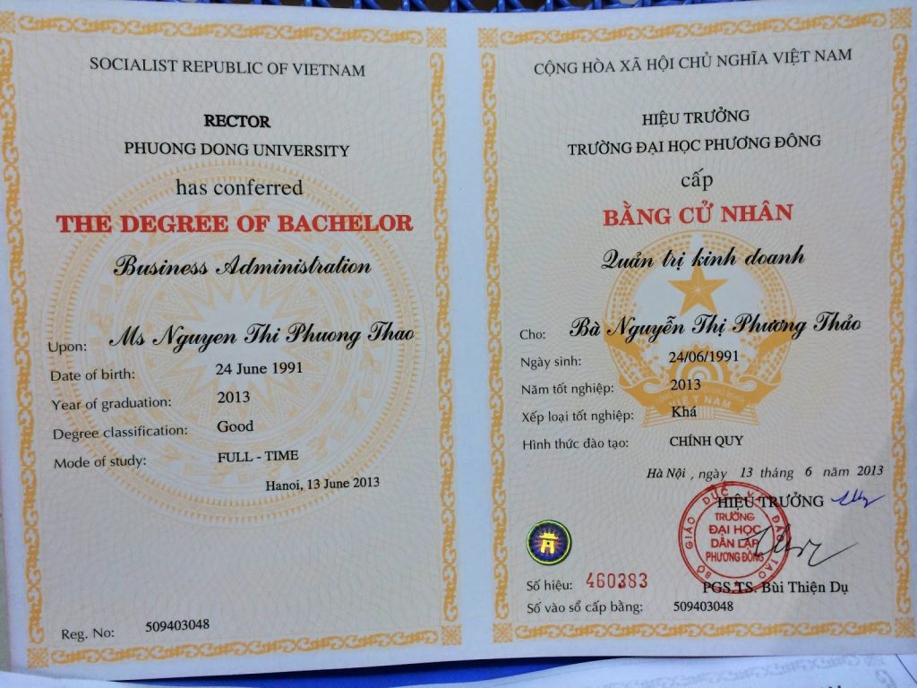 bang dai hoc da nag phuong dong