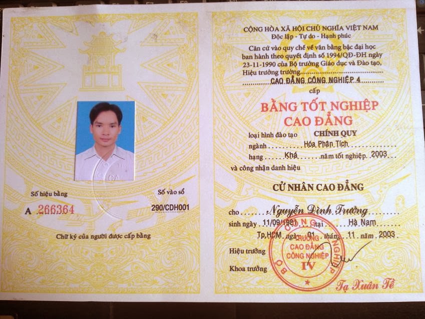 bang dai hoc cu nga vang