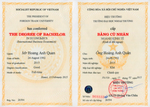 bang dai hoc ngoai thuong