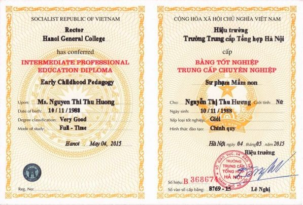 Làm bằng trung cấp chính quy sư phạm mầm non