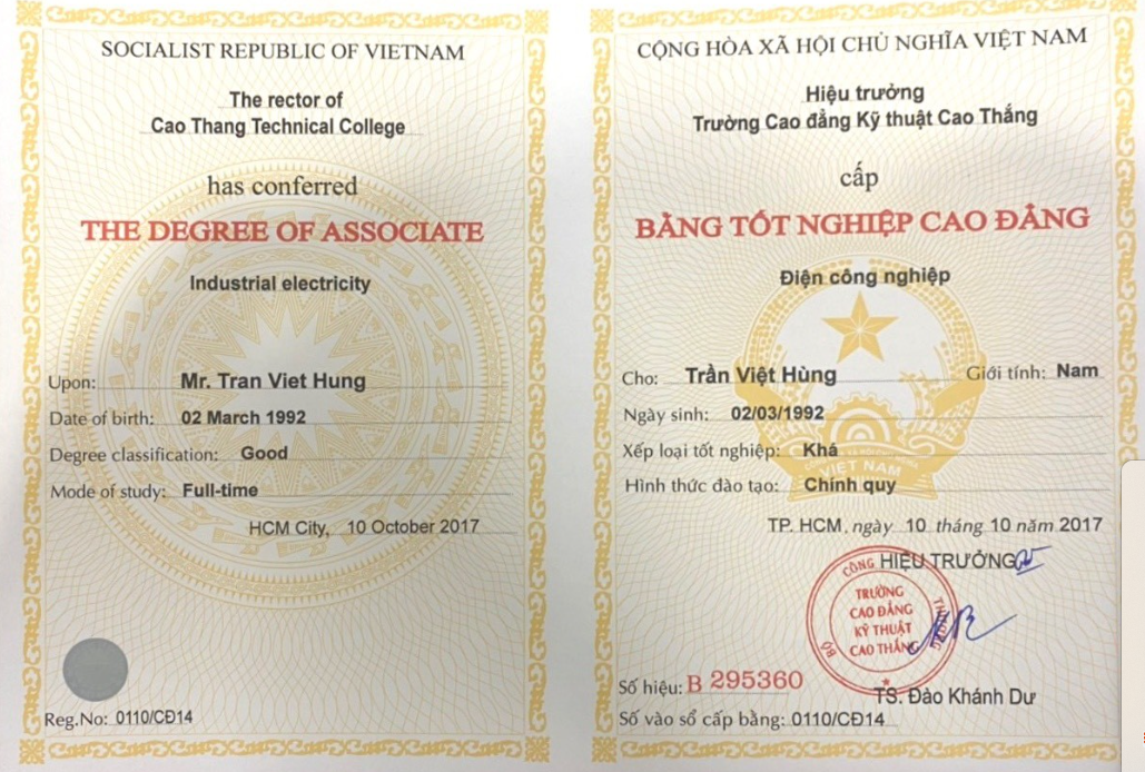 Phân biệt bằng cao đẳng thật giả