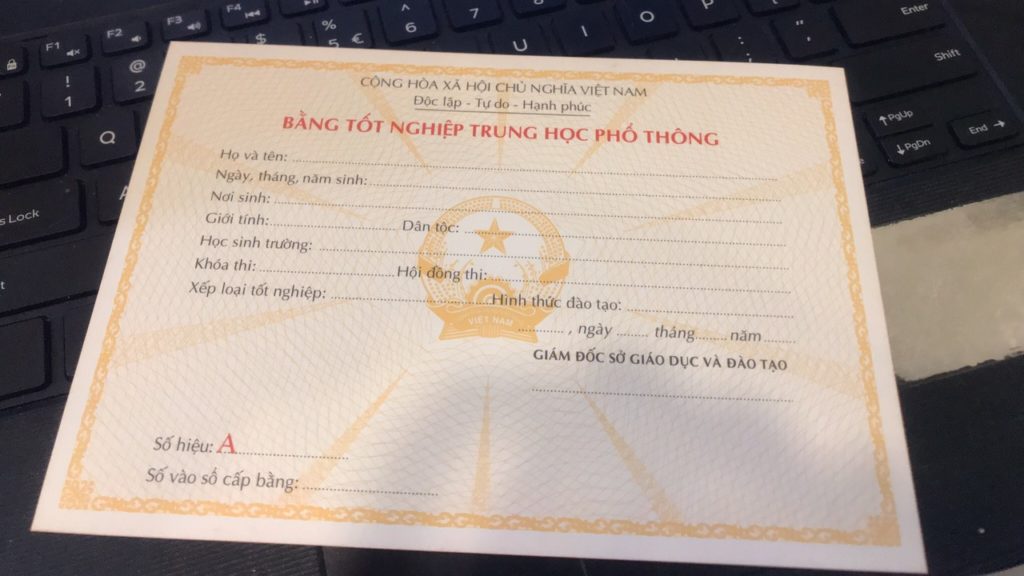 Cam kết chất lượng làm bằng cấp 3 chuẩn phôi gốc đóng mộc tay sống