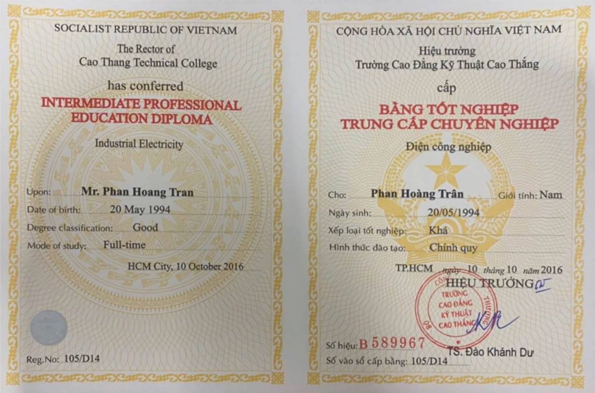 Dịch vụ làm bằng trung cấp phôi thật uy tín lấy ngay tại bangdaihocuytin.com